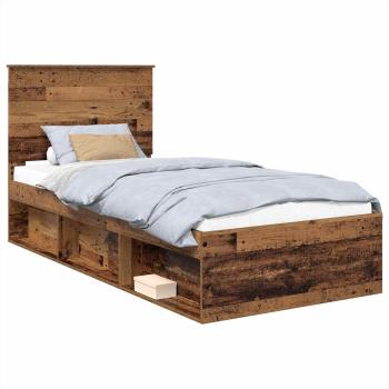 Bettrahmen Altholz 100 x 200 cm Massives Kiefernholz