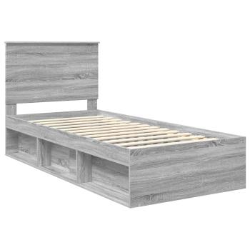 Bettrahmen Sonoma-Grau 90 x 190 cm Massives Kiefernholz