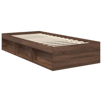 Bettrahmen Braun Eichen-Optik 90 x 200 cm Massives Kiefernholz
