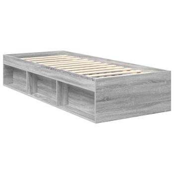 Bettrahmen Sonoma-Grau 75 x 190 cm Massives Kiefernholz