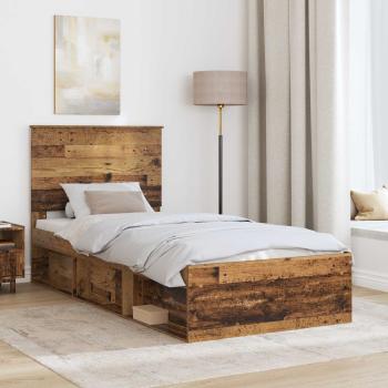 Bettrahmen Altholz 75 x 190 cm Massives Kiefernholz