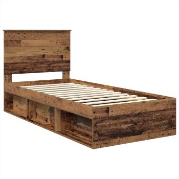 Bettrahmen Altholz 75 x 190 cm Massives Kiefernholz