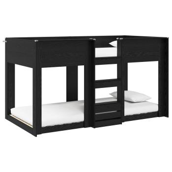 Etagenbett für Kinder Schwarz Eichen-Optik 90 x 200 cm
