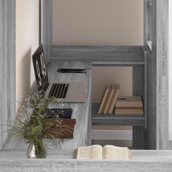 Etagenbettgestell mit Schreibtisch Graues Sonoma 75 x 190 cm