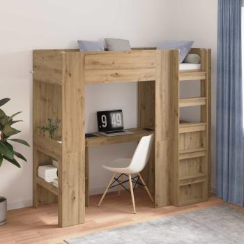 ARDEBO.de - Etagenbettgestell mit Schreibtisch Artisan-Eiche 75 x 190 cm