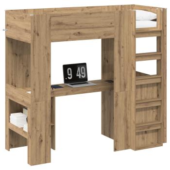 Etagenbettgestell mit Schreibtisch Artisan-Eiche 75 x 190 cm