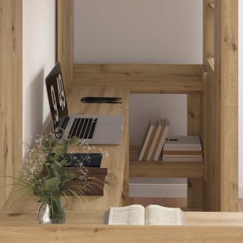 Etagenbettgestell mit Schreibtisch Artisan-Eiche 75 x 190 cm