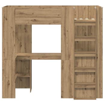 Etagenbettgestell mit Schreibtisch Artisan-Eiche 75 x 190 cm