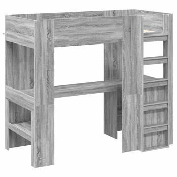Etagenbettgestell mit Schreibtisch Graues Sonoma 80 x 200 cm