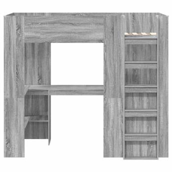 Etagenbettgestell mit Schreibtisch Graues Sonoma 80 x 200 cm