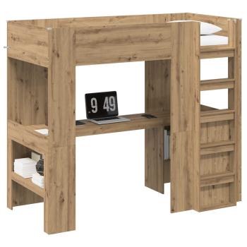 Etagenbettgestell mit Schreibtisch Artisan-Eiche 90 x 200 cm