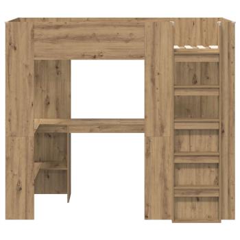 Etagenbettgestell mit Schreibtisch Artisan-Eiche 90 x 200 cm