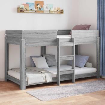 ARDEBO.de - Etagenbett für Kinder Sonoma-Grau 100 x 200 cm Holzwerkstoff