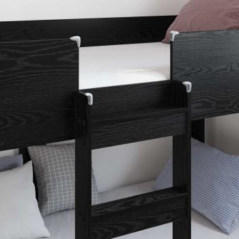 Etagenbett für Kinder Schwarz Eichen-Optik 80 x 200 cm