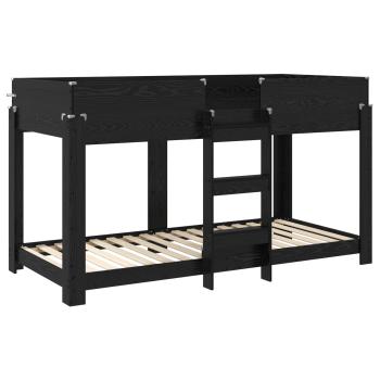 Etagenbett für Kinder Schwarz Eichen-Optik 80 x 200 cm