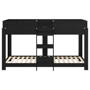 Etagenbett für Kinder Schwarz Eichen-Optik 80 x 200 cm