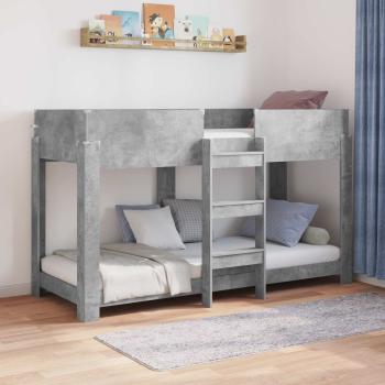ARDEBO.de - Etagenbett für Kinder Betongrau 75 x 190 cm Holzwerkstoff
