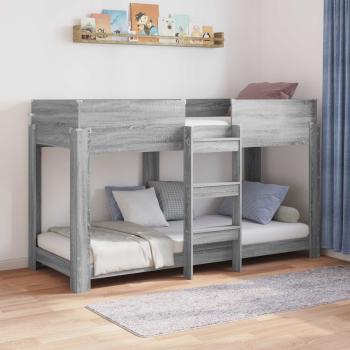 ARDEBO.de - Etagenbett für Kinder Sonoma-Grau 75 x 190 cm Holzwerkstoff