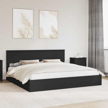 ARDEBO.de - Aufbewahrungsbett Schwarz 200 x 200 cm Holzwerkstoff