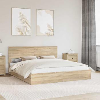 ARDEBO.de - Aufbewahrungsbett Sonoma-Eiche 180 x 200 cm Holzwerkstoff