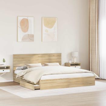 Aufbewahrungsbett Sonoma-Eiche 180 x 200 cm Holzwerkstoff