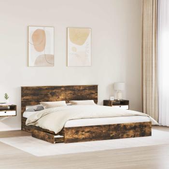 Aufbewahrungsbett Geräucherte Eiche 180 x 200 cm Holzwerkstoff