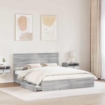 Aufbewahrungsbett Graues Sonoma 160 x 200 cm Holzwerkstoff