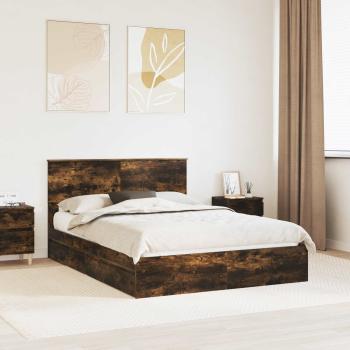 ARDEBO.de - Aufbewahrungsbett Geräucherte Eiche 135 x 190 cm Holzwerkstoff