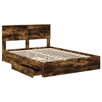 Aufbewahrungsbett Geräucherte Eiche 135 x 190 cm Holzwerkstoff