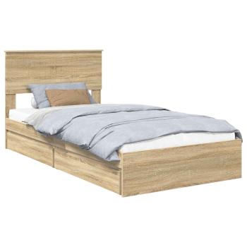 Aufbewahrungsbett Sonoma-Eiche 100 x 200 cm Holzwerkstoff