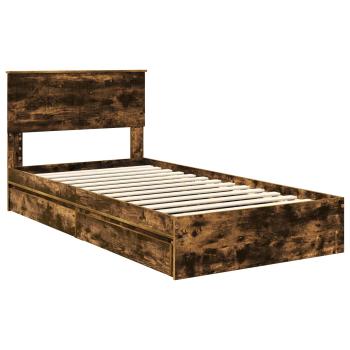 Aufbewahrungsbett Geräucherte Eiche 100 x 200 cm Holzwerkstoff