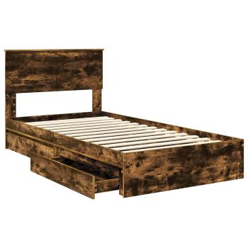 Aufbewahrungsbett Geräucherte Eiche 100 x 200 cm Holzwerkstoff