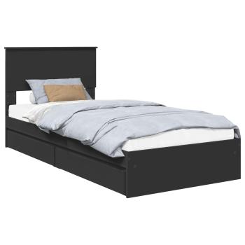 Aufbewahrungsbett Verstellbar Schwarz 90 x 190 cm Holzwerkstoff