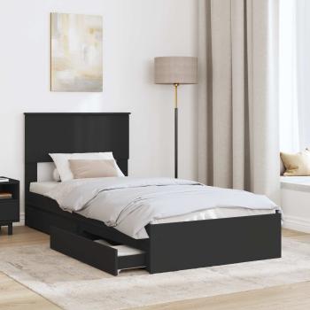 Aufbewahrungsbett Verstellbar Schwarz 90 x 190 cm Holzwerkstoff