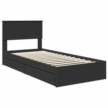 Aufbewahrungsbett Verstellbar Schwarz 90 x 190 cm Holzwerkstoff