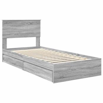 Aufbewahrungsbett Graues Sonoma 90 x 190 cm Holzwerkstoff