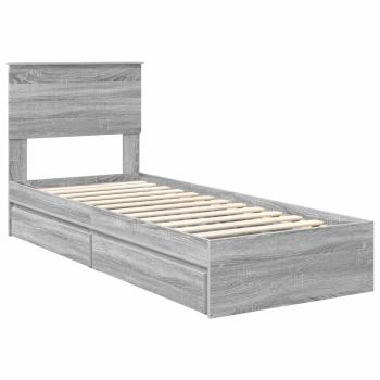 Aufbewahrungsbett Graues Sonoma 75 x 190 cm Holzwerkstoff