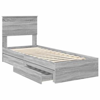 Aufbewahrungsbett Graues Sonoma 75 x 190 cm Holzwerkstoff