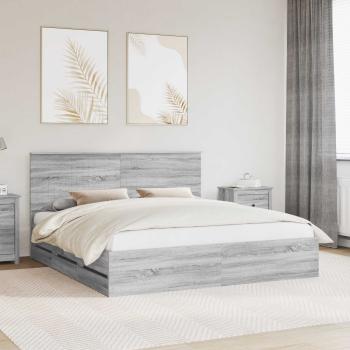 ARDEBO.de - Bettrahmen Graues Sonoma 180 x 200 cm Ingenieurs Holz