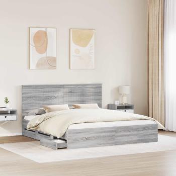 Bettrahmen Graues Sonoma 180 x 200 cm Ingenieurs Holz