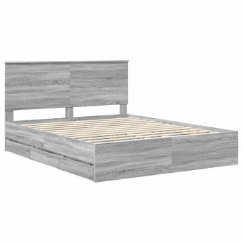 Bettrahmen Graues Sonoma 160 x 200 cm Ingenieurs Holz