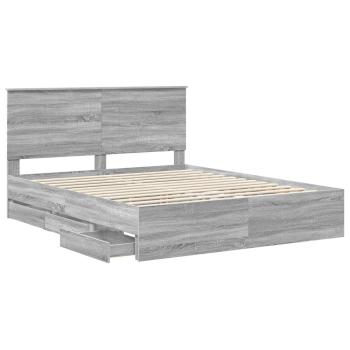 Bettrahmen Graues Sonoma 160 x 200 cm Ingenieurs Holz