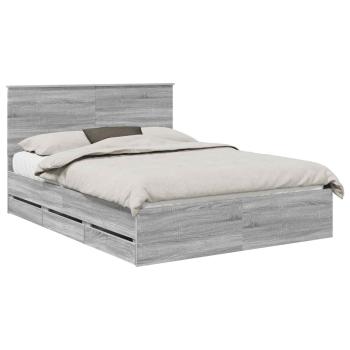 Bettrahmen Graues Sonoma 150 x 200 cm Ingenieurs Holz