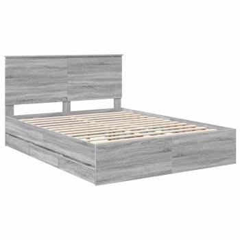 Bettrahmen Graues Sonoma 150 x 200 cm Ingenieurs Holz