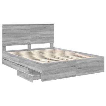 Bettrahmen Graues Sonoma 150 x 200 cm Ingenieurs Holz