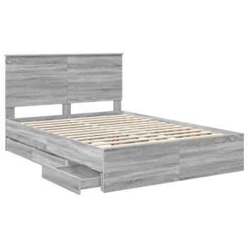 Bettrahmen Graues Sonoma 140 x 200 cm Ingenieurs Holz