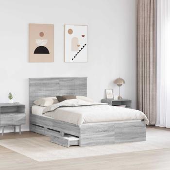 Bettrahmen Graues Sonoma 120 x 190 cm Ingenieurs Holz