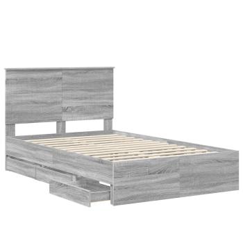 Bettrahmen Graues Sonoma 120 x 190 cm Ingenieurs Holz