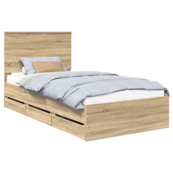 Bettrahmen Sonoma-Eiche 100 x 200 cm Ingenieurs Holz