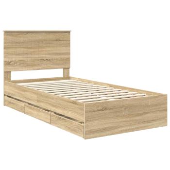 Bettrahmen Sonoma-Eiche 100 x 200 cm Ingenieurs Holz